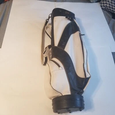 复古 Macgregor 高尔夫球包 14 路分隔车皮革 — 第 1/4 张图片