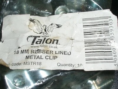 10 - Talon 18 mm MSTR18 Gummi gefütterter Stahlclip Packungen 10 Rohrclips  - Bild 1 von 2
