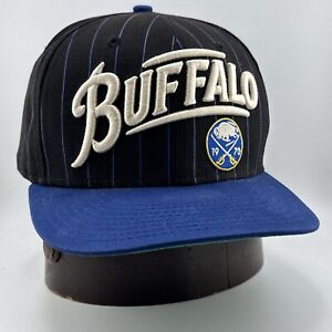 Buffalo Sabres New Era Pinstripe Black Blue NHL Hockey Adjustable Snapback Hat