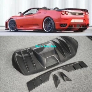 Fits For Ferrari F430 Spider Coupe Carbon Fiber Rear Bumper Splitter Diffuser - Picture 1 of 10