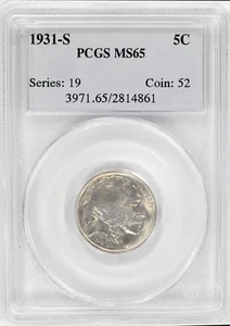 1931-S Buffalo Nickel PCGS MS65 - Picture 1 of 2