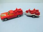 MATCHBOX Superfast 60C Holden Pick Up Red / GRAY Trailer / Red Bikes