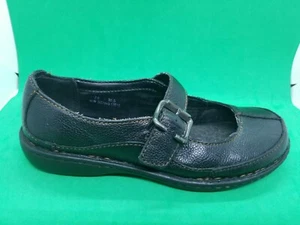 B.O.C Born Concept BC3643 Black Red Leather Mary Jane Flat Shoes Size 7.5M - Picture 1 of 12