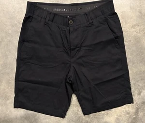 Under Armour Pantaloncini Uomo 32 Nero 10" Sciolti Heatgear Chino Performance Golf - Foto 1 di 3
