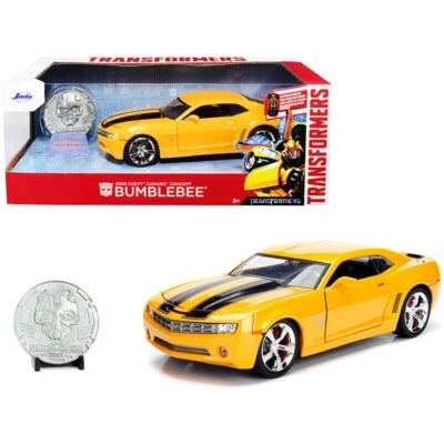 Jada 1/24 Transformers 2006 Chevy Camaro Ss Bumblebee Avec Collecteur Monnaie - Photo 1/4