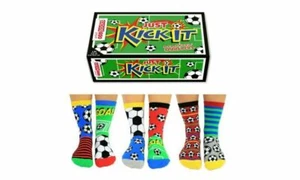 United Oddsocks - Boys Kick It Football Socks - Size 12-6 - Boys Birthday Gift - Picture 1 of 1