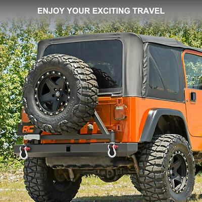 Offroad Rear Bumper w/ Tire Carrier Fit for 1987-2006 Jeep Wrangler YJ/TJ 2-Door - Imagem 1 de 4