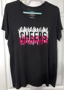 Torrid black size 1 Cheers sequin Tshirt super soft knit - Picture 1 of 10