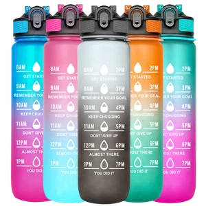 AEX 1L Trinkflasche Kinder Gym Sport Reise Trinken Auslaufsicher Flasche mit Strohhalm - Bild 1 von 28