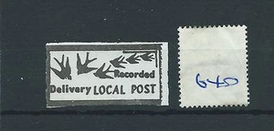 wbc. - GB STRIKE MAIL - SM640- RECORDED DELIVERY - LOCAL POST - one stamp - Picture 1 of 1