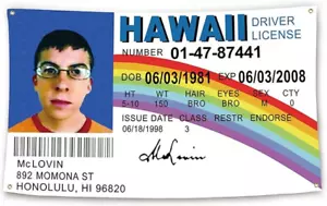 Mclovin ID Flag 3x5 Ft Funny Room Decor for Teen Guys Girls Dorm/Bedroom - Picture 1 of 4
