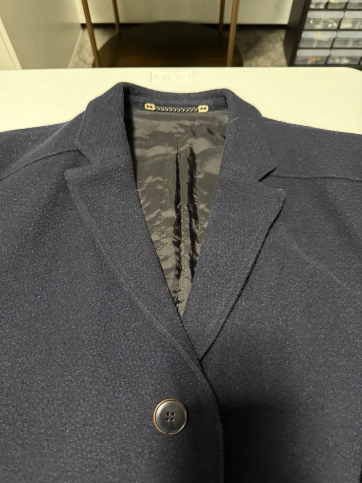 Carl Gross Navy Wool Overcoat 44R  - Image 1 of 4