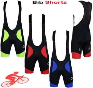 MENS CYCLING BIB SHORT PADDED BICYCLE SUMMER BREATHABLE COMPRESION BIKE RACE FIT - Picture 1 of 14