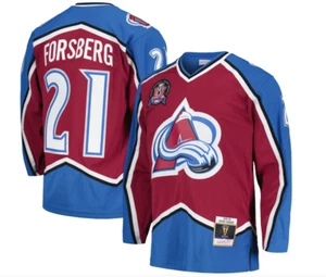 Men's Colorado Avalanche Peter Forsberg Mitchell & Ness Burgundy 1995/96 Jersey - Picture 1 of 6