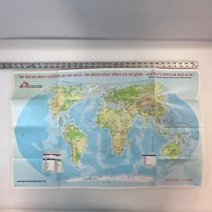 Doctors Without Boarders 2001 World Map Paper OldPaperMaps - Picture 1 of 18