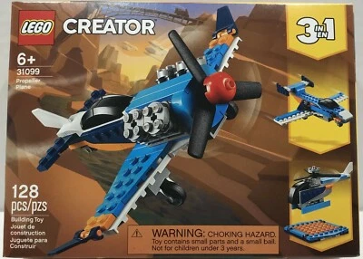 LEGO Creator 3in1 Propeller Plane 128 Pieces Age 6+ 31099 {RETIRED} - Image 1 of 4