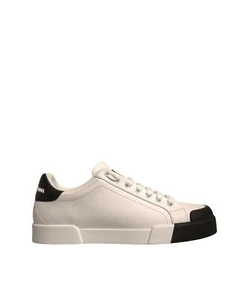 Dolce&Gabbana Portofino Hombres Blanco Tenis Cuero Entrenador Atlético Zapatos EUR 40 - Imagen 1 de 7