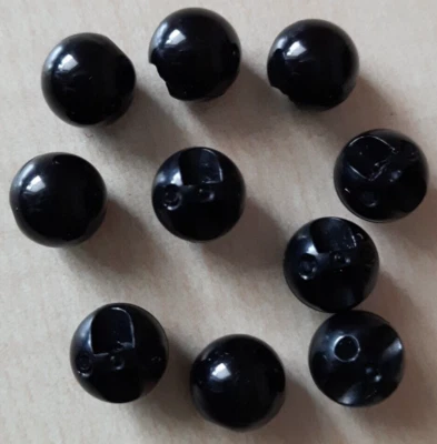10 Knöpfe schwarz 10 mm, Vintage Jacke Mantel  Kugelknopf - Bild 1 von 4