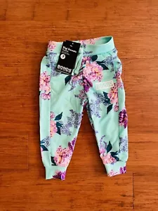 Bonds Baby Digi Sweats Floral Blue Trackie Track Pants Size 1 BNWT - Picture 1 of 2