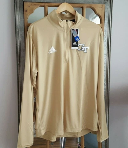 NWT Adidas Men's Aeroready Georgia Tech 1/4 Zip Knit - Size M, XL - MSRP: $75 Cover