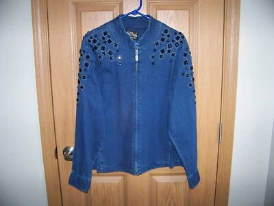 CHAQUETA VAQUERA BOB MACKIE WEARABLE ART MUJER CREMALLERA FRONTAL TOP GRANDE SIN FORRO ¡LIMPIA! Foto 1 de 4