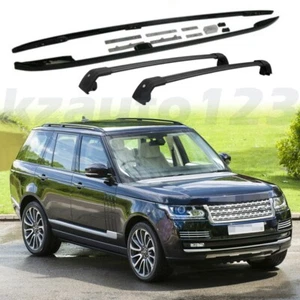 4 PIEZAS rieles portaequipajes de techo para Range Rover L405 SWB 2013-2021 barras portaequipajes negras - Imagen 1 de 5