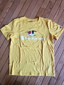 NWT Boys Champion Logo T-Shirt Yellow Size L 14/16