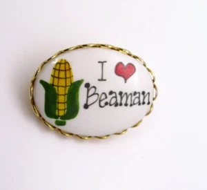 I Love Beaman - Corn - Iowa - Vintage Lapel Pin - Farming - Bild 1 von 7