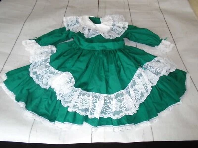 Vestido de fiesta verde con volantes de encaje de colección para niña LILO California círculo completo concurso 5T Foto 1 de 4
