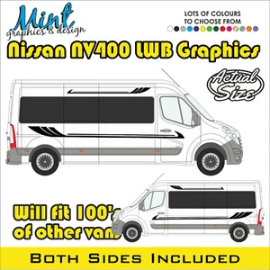 LWB NISSAN NV400 L3 autocaravana cámper calcomanías pegatinas gráficos furgoneta SIN P&P 001 - Imagen 1 de 4