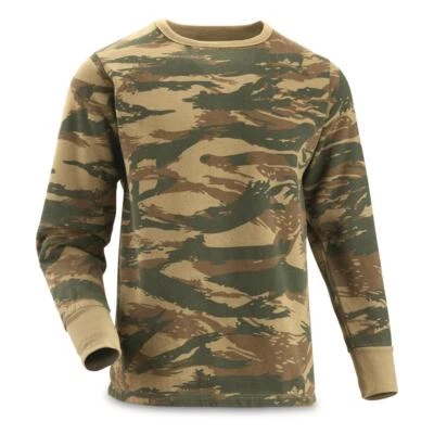 Authentic Greek Military Surplus Issued Lizard Hellenic Camo Sweatshirt S-XL  - Image 1 of 3
