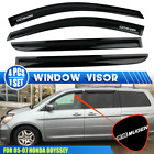 Fits 05-07 Honda Odyssey Window Visors Vent Rain Guard Shade w/ White Mugen