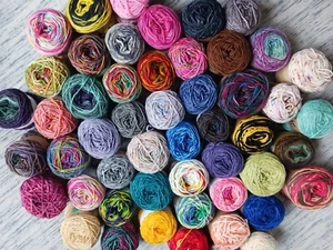 12- 25g Cakes  Of Mystery Scrappy Sock Yarn 300 Total Gram Wool Nylon Fingering  - Picture 1 of 11
