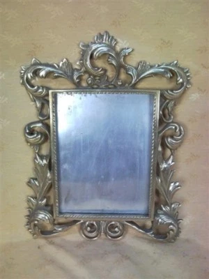 MIROIR BRONZE DORÉ BAROQUE LOUIS XIV nº2 ★BROCANTIC★ANTIQUITÉS/BROCANTE/OCCASION - Photo 1/4