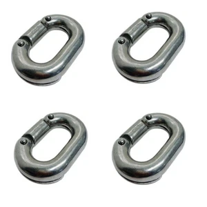 Eslabón de conexión de cadena de acero inoxidable 316 3/4" conector grado marino 4 piezas - Imagen 1 de 8
