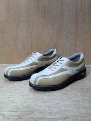 Ecco Leather Golf Shoes Women's 40 Tan   Cream Classic Hydromax Sneaker Style - Image 1 of 4