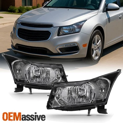 Fits 2013 2014 2015 Chevy Cruze Driver+Passenger Both Side Halogen Headlights - Изображение 1 из 4
