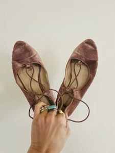 Big Buddha Velvet Ballet Pink/mauve Blush Velour Fairycore Flats 6 - Picture 1 of 9