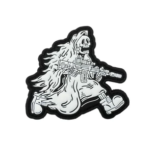 Grim Reaper Airsoft Patch Velcr0 M4 Rifle Running Reaper Tactical Badge Sticky - Picture 1 of 1