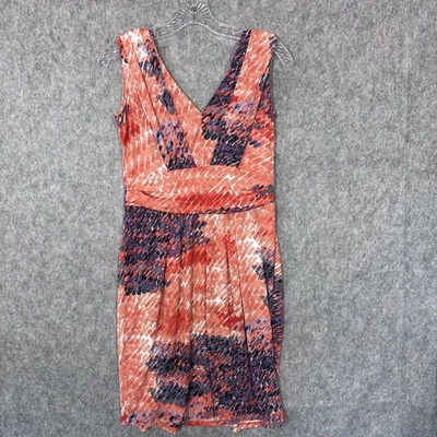 Vestido Simply Vera Vera Wang Mujer Pequeño Multicolor Abstracto Cuello en V Sin Mangas Foto 1 de 4