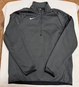 Nike schwarzer Langarm 1/4 Zip Dri-Fit grauer Pullover - Größe M - 100% Polyester - Bild 1 von 4