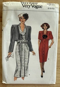 Very Easy Vogue Pattern 9371 Misses’ Loose-Fitting DRESS Size 6 8 10 UNCUT FF - Picture 1 of 6