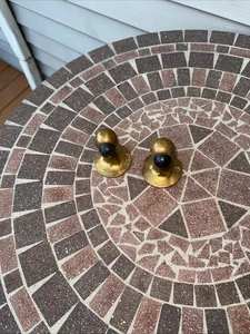 Par de topes de puerta antiguos de latón de alta resistencia con súper agarre de diamante - Imagen 1 de 9