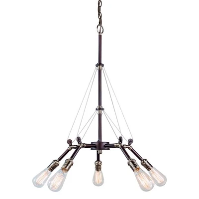Forte Lighting 7063-05-32 Signature Chandelier Antique Bronze - Image 1 of 4