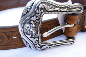 New Justin Brown Leather Boys Western Belt Size 20 - Picture 1 of 7