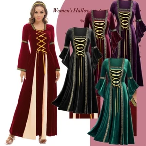 Vestido gótico vintage medieval para mujer con mangas de llamaradas vestido de terciopelo elegantes vestidos - Imagen 1 de 22
