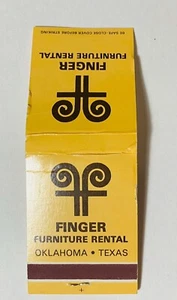 Rare Vintage Matchbook Finger Furniture Rental  TX OK - Picture 1 of 2