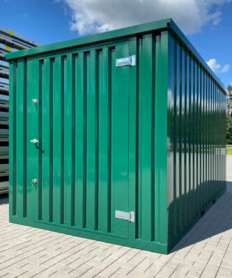 4m Blechcontainer Gartenhütte Gartenhaus Geräteschuppen Werkzeugcontainer Grün - Bild 1 von 4
