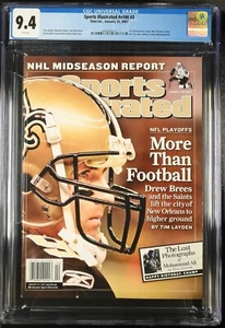 NEWSSTAND! CGC 9.4 Sports Illustrated January 22 2007 Drew Brees First Cover RC - Picture 1 of 2