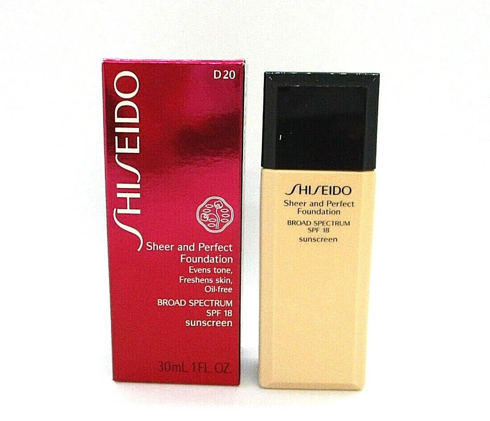 Shiseido Sheer And Perfect Foundation SPF 18 D 20 Rich Brown 30 ml - Image 1 of 3
